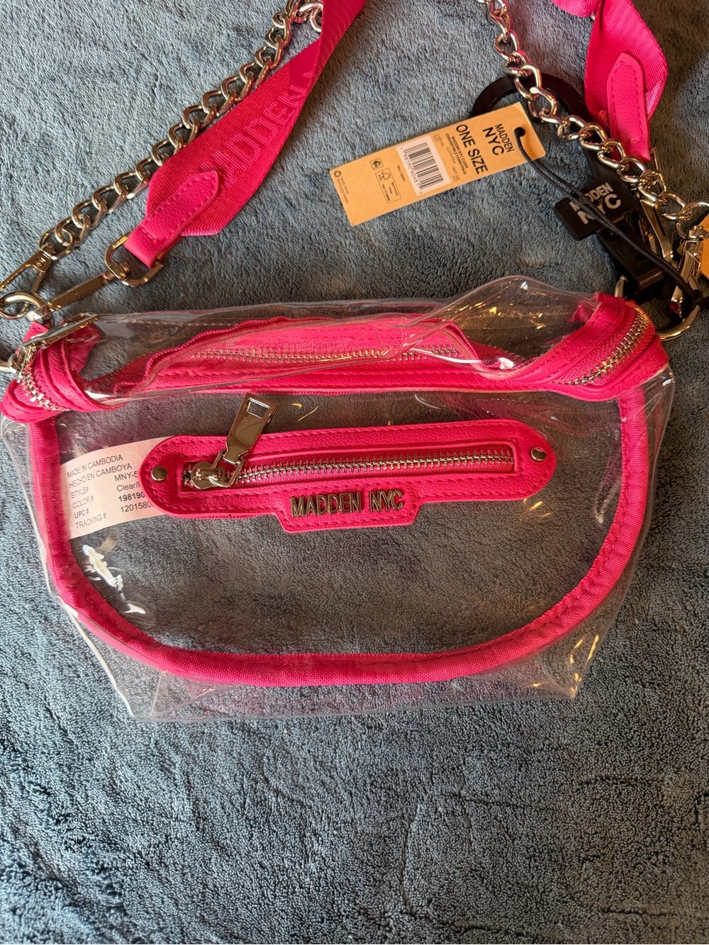 Clear Crossbody Bag - Hot Pink